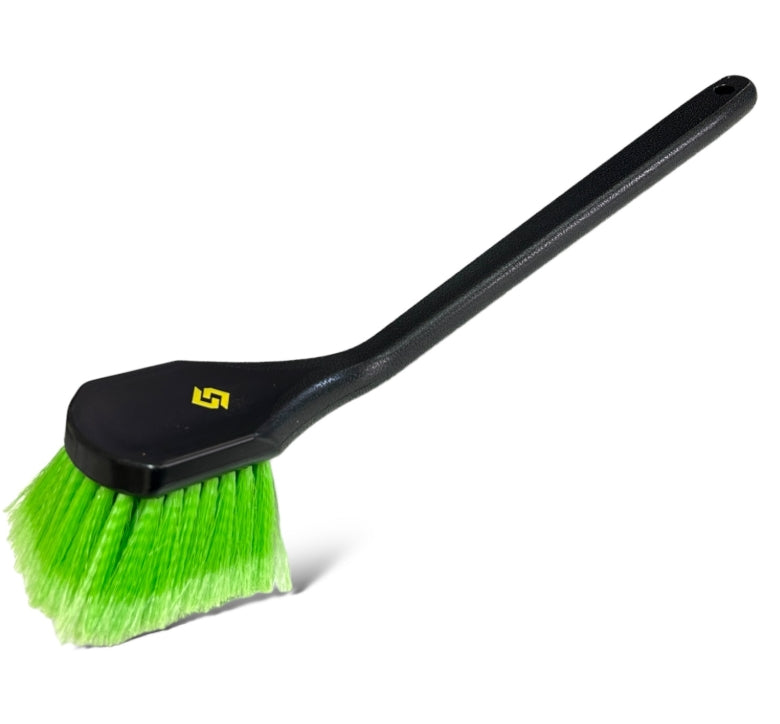 LONG CURVE HANDLE SOFT BRISTLES WHEEL BRUSH